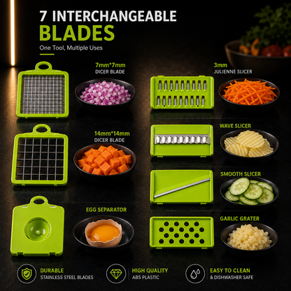 Premium Vegetable Cutter with Egg Separator & Dicing Blades