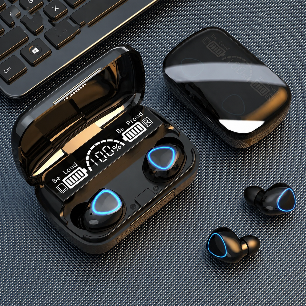 Black Aux Input 10 Earbuds