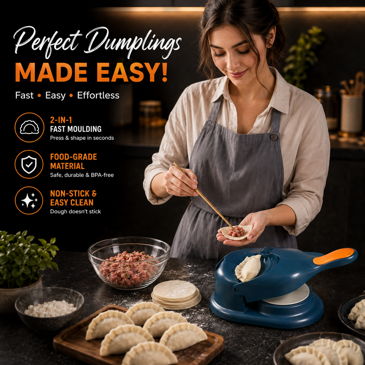 Multicolor Dumpling Mould Kit 1Pc Plastic Kitchen Essential