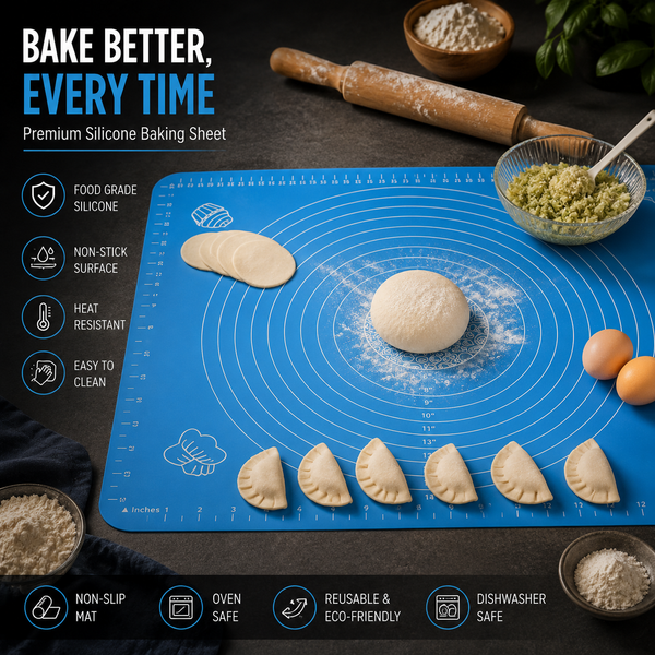 Large Size Silicon RotiMat Pastry Fondant DoughRolling Mat Silicone Surface