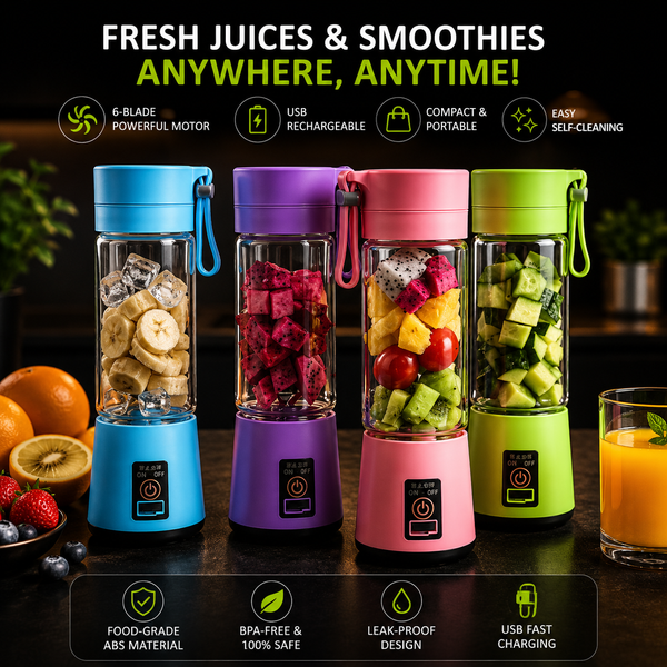 Portable 6-Blade Electric Juicer for Home & Travel