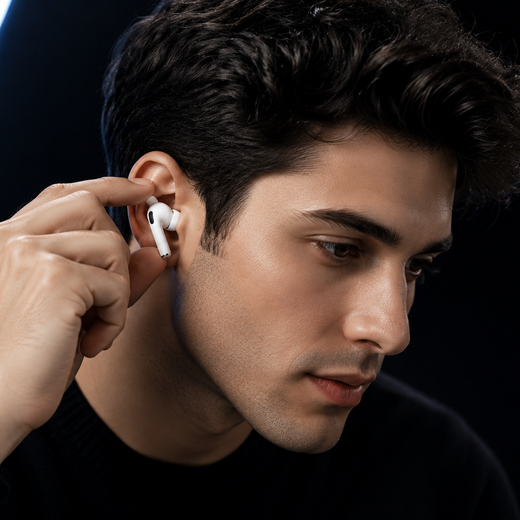 Premium White ANC Airpods Pro 3 with Bluetooth 5.3