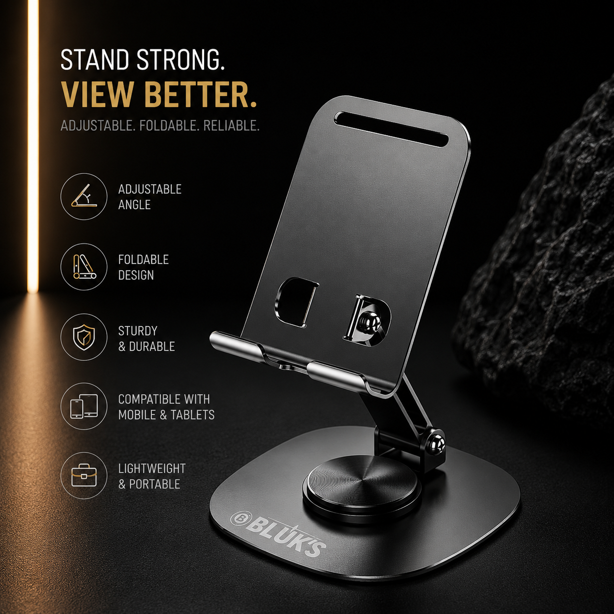 Adjustable Mobile Table Stand for Office & Home Use